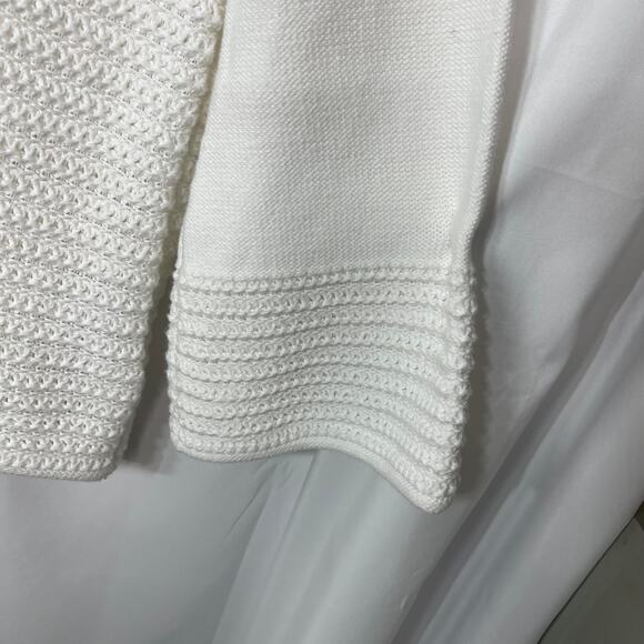 Brooks Brothers sweater knit women's small white RED FLEECE line cotton blend - Picture 3 of 16